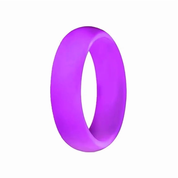 Purple Silicone Wedding Ring Band Women Temporary Rubber Flexible Gym Travel