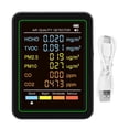 thumbnail image 2 of Monitor De Aire 6 En 1 Con CO CO2 TVOC HCHO PM2.5 PM10 Detección Sensor Infrarrojo Pantalla LCD A Color Probador De Aire Doméstico Portátil Negro, 2 of 7