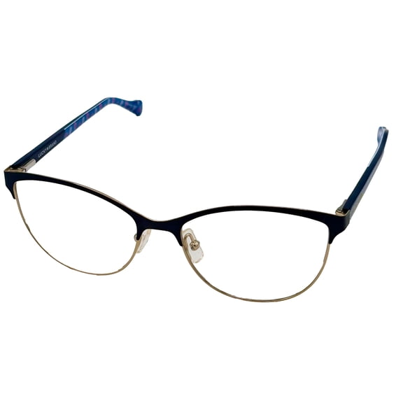 Lucky Mens Ophthalmic Soft Square Navy Gold Metal Frame D111 53mm