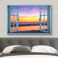 thumbnail image 2 of wall26 Canvas Print Wall Art Window View Rustic Purple Sunset Ocean Beach Horizon Wilderness Nature Photography Realism Scenic Landscape Colorful Multicolor for Living Room, Bedroom, Office - 12&quot, 2 of 5