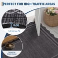 thumbnail image 5 of 5*7FT Scalloped Washable 5x7 Area Rugs for Living Room Non Slip Black Rug for Bedroom Soft Non Shedding Throw Rugs Low Pile Stain Resistant Carpet for Playroom Nursery Dining Room, Black Black, 5 of 9