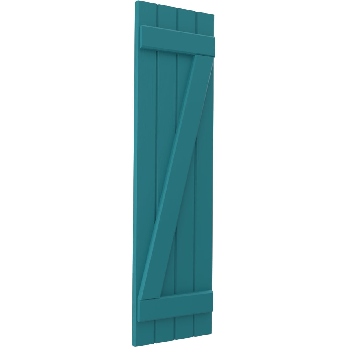 Ekena Millwork 14"W x 64"H Americraft Four Board (2 Batten) Exterior Real Wood Joined Board-n-Batten Shutters w/ Z-Bar (Per Pair), Antigua