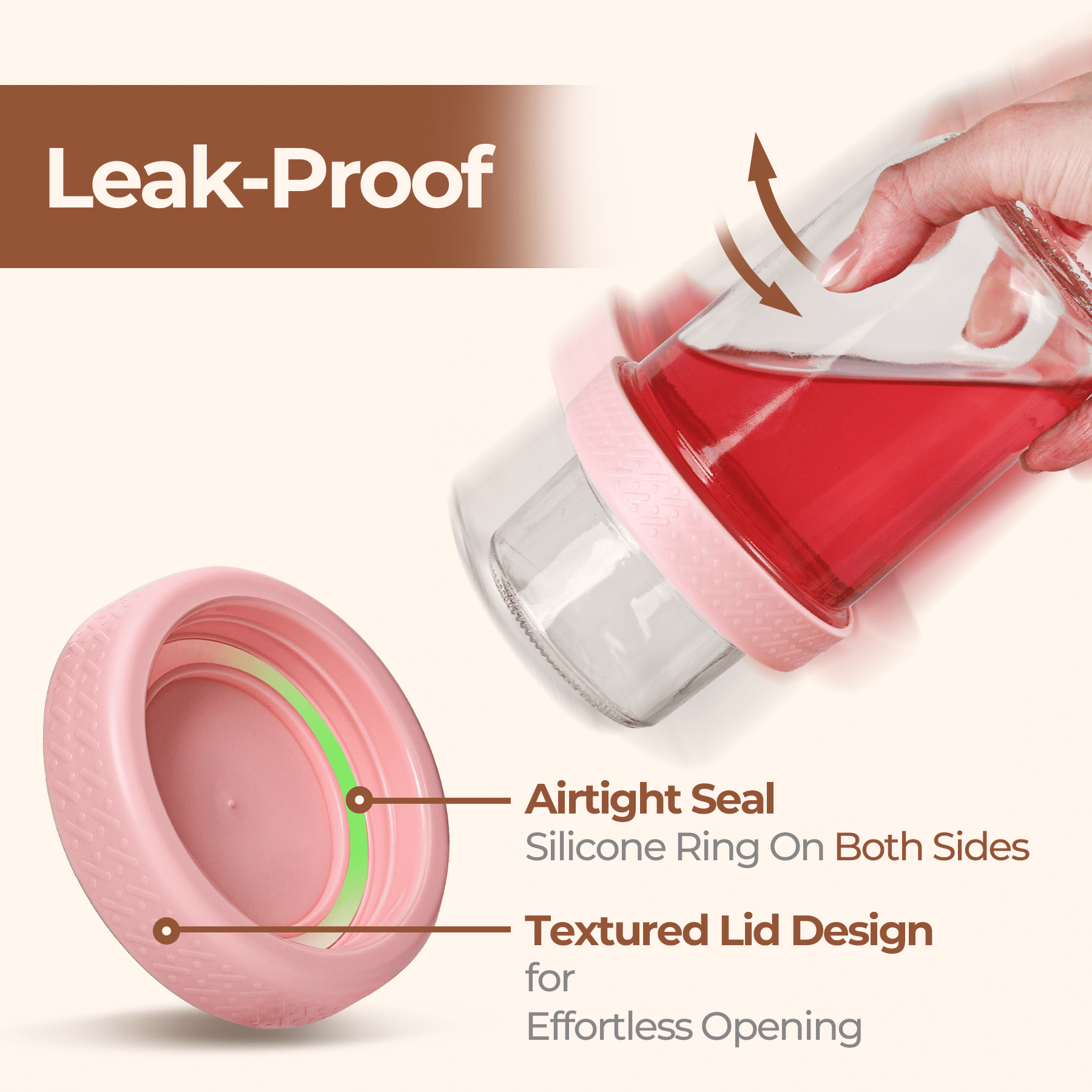 Glass Overnight Oats Containers with Lids - Thumbnail 5