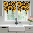 thumbnail image 5 of Tie Up Curtains for Windows Sunflower Flower Valance Adjustable Balloon Curtain Black Yellow Bloom Floral Tie Up Shades for Kitchen Living Room Bedroom Privacy Curtain Drape 34x45 Inch, 5 of 9