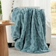 thumbnail image 5 of Home Soft Things Jacquard Faux Fur Throw - Silver blue - 50" x 60", 5 of 9