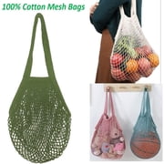 Mesh Bags Reusable Cotton Mesh Grocery Bags - 100% Cotton | Net Cotton String | Shopping Bag – Eco Market Bag - Tote Bag Vegetable - Pack of 3 Portable/Reusable/Washable