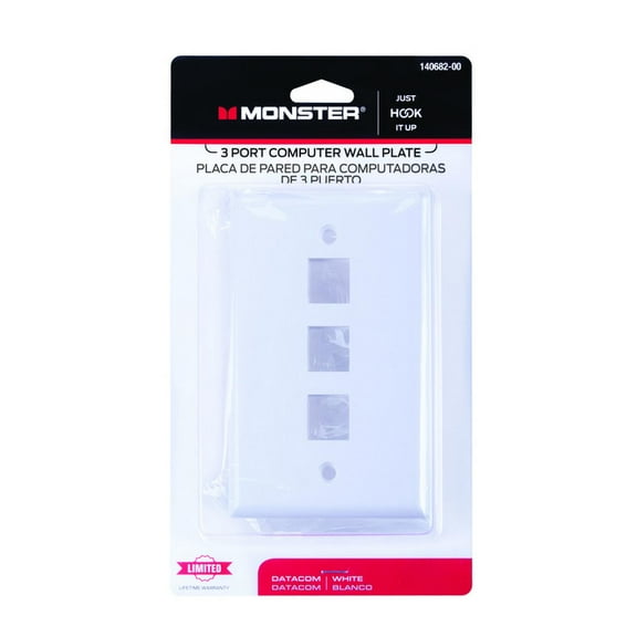Wallplt Keystn 3Port Wht By Monster - Jhiu Mfrpartno 140682-00