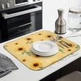 thumbnail image 3 of Sunflower Flower Dish Drying Pad Microfiber Foldable Absorbent Rack Mat Kitchen Countertop Floral Summer 16x18 Inch, 3 of 7