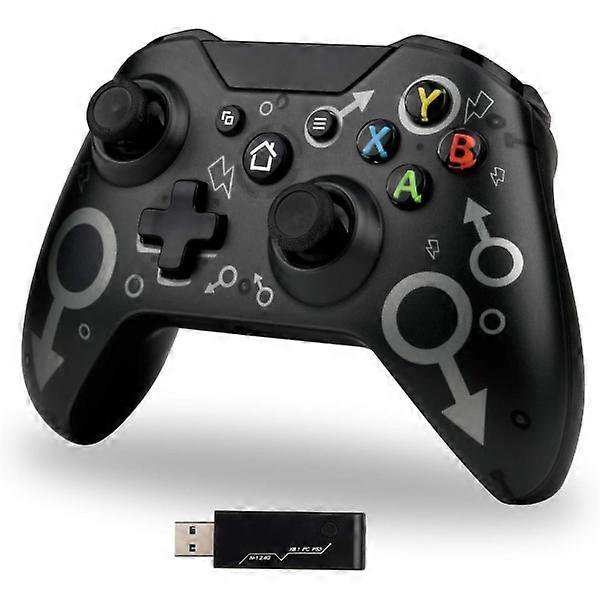 Wireless Controller for Xbox One with 2.4 GHz Wireless Adapter, Xbox One X/S/PS3 and PC (Black)