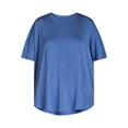 thumbnail image 5 of Time and Tru Women's Crewneck Tunic Tee with Short Sleeves, Sizes XS-XXXL, 5 of 5