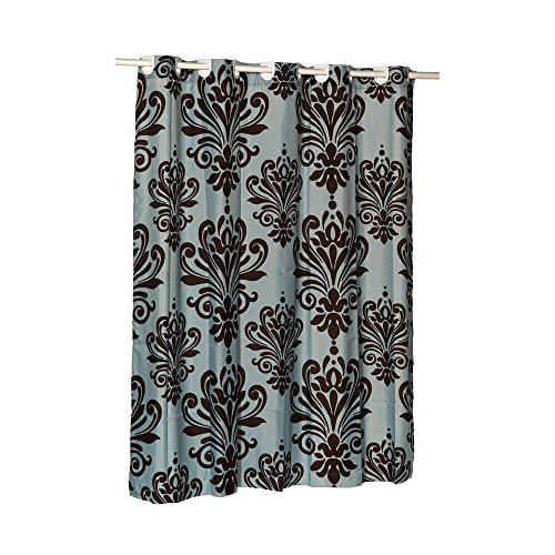 Beacon Hill Polyester Shower Curtain, Chocolate Brown And Teal Shower Curtain