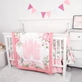 thumbnail image 2 of Juego de ropa de cama para cuna TANOFAR Floral Castle de 4 piezas para bebés y niñas, 2 of 7