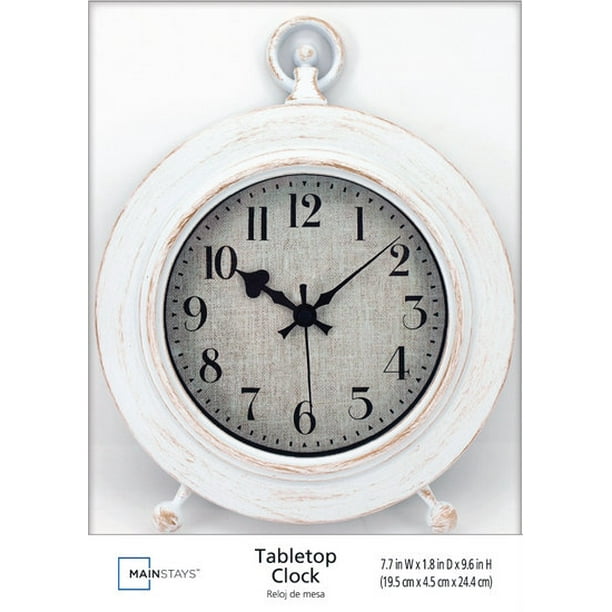 Mainstays White Table Top Clock