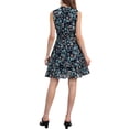 thumbnail image 3 of INSPIRE CHIC Vestidos de gasa para mujer, vestido mini sin mangas con fruncido y estampado floral, talla L, azul oscuro, 3 of 6