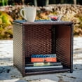 thumbnail image 4 of Hearth & Harbor Outdoor Patio Furniture Bistro Set, Wicker 3 Piece Patio Set, Brown with Beige Cushions, 4 of 8