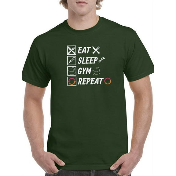 Eat Sleep Gym Repeat. T-Shirt Men -Image by Shutterstock, Male x-Large