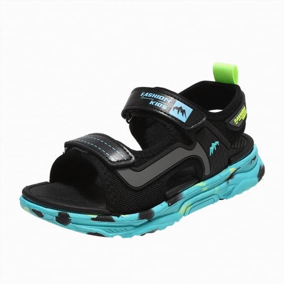 JUMEYU Boys Hiking Sandals Boys Water Shoes, Rugged Closed Toe Back Strap Amphibian Sandals for Beach, Hiking & Outdoor Sports Size 4.5 (Green,Big Kids 4.5)