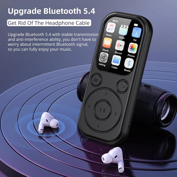 HD MP3/MP4 player，portable MP3 player– supports Bluetooth 5.4