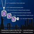 thumbnail image 2 of Gem Stone King 925 Sterling Silver Purple Amethyst Pendant and Earrings Jewelry Set for Women | 6.26 Cttw | Emerald Cut 9X7MM and 8X6MM | Gemstone February Birthstone | with 18 inch Silver Chain, 2 of 4