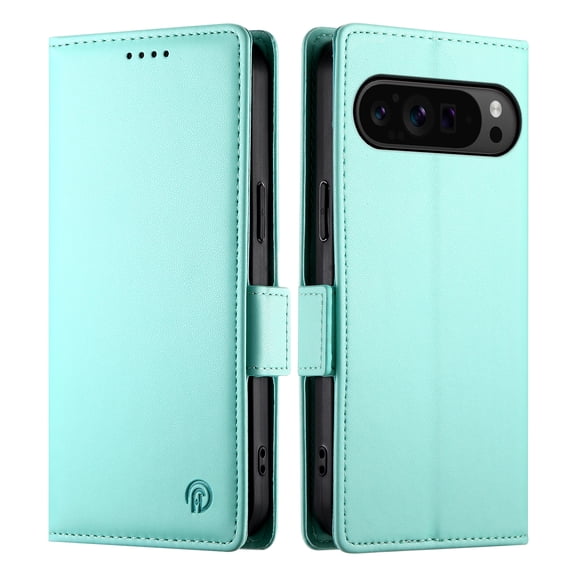 Dteck Wallet Case for Google Pixel 9 / 9 Pro 6.3" 2024, Premium PU Leather Folio Magnetic Closure Card Holder Kickstand Full Protection Phone Case Compatible with Google Pixel 9 / 9 Pro,Mint