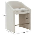thumbnail image 3 of Safavieh Kagan Wood and Stainless Steel Counterstool in Cream, 3 of 7