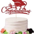 thumbnail image 2 of Garloy Graduation Theme Party Cake Decorations Supplies,Party Decorations Supplies,Class Of 2026 Cake Topper,Congratulations Cake Topper,Graduation Cake Picks,Graduation Cap Cake Topper,Red,1Pcs, 2 of 7