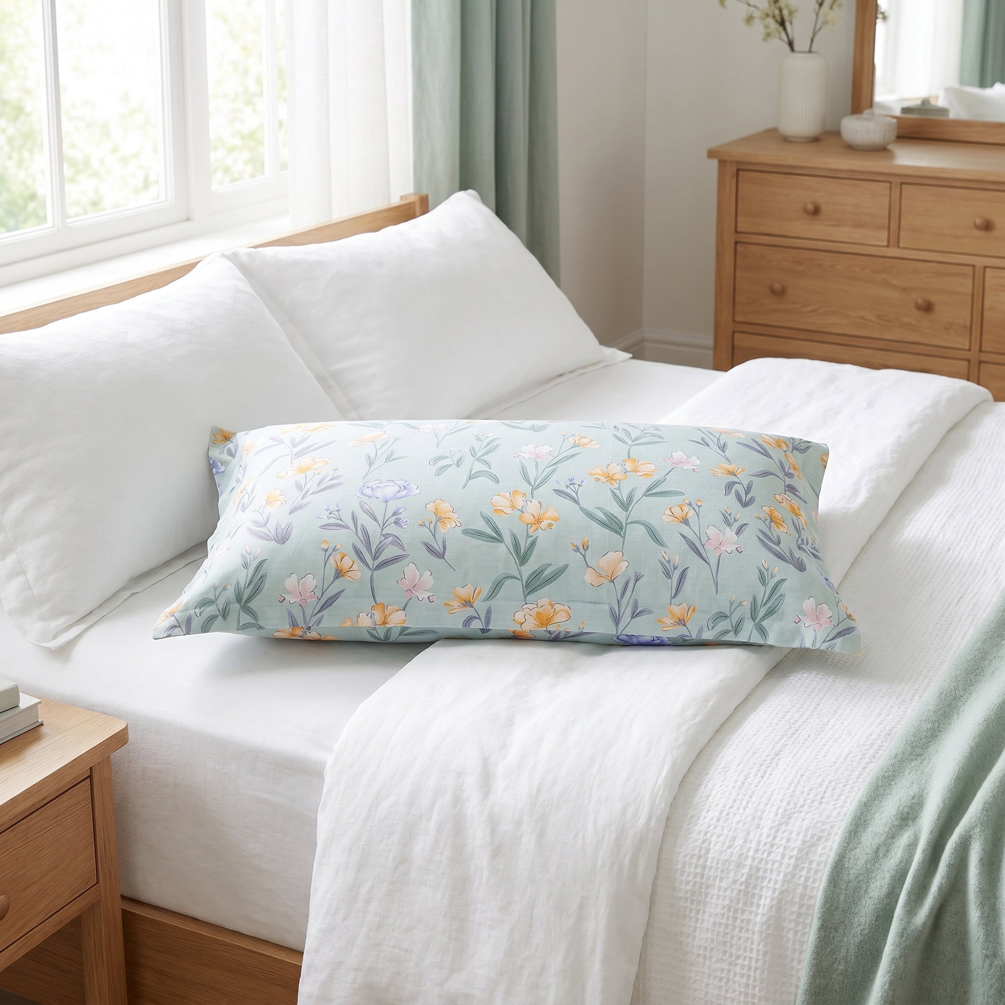 Unique Bargains 2Pcs Cotton Smooth Cooling Pillow Covers Queen Color A