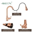thumbnail image 3 of Copper Pull Out Kitchen Faucet, Single Level Solid Brass Kitchen Sink Faucets with Pull Down Sprayer, 3 of 6