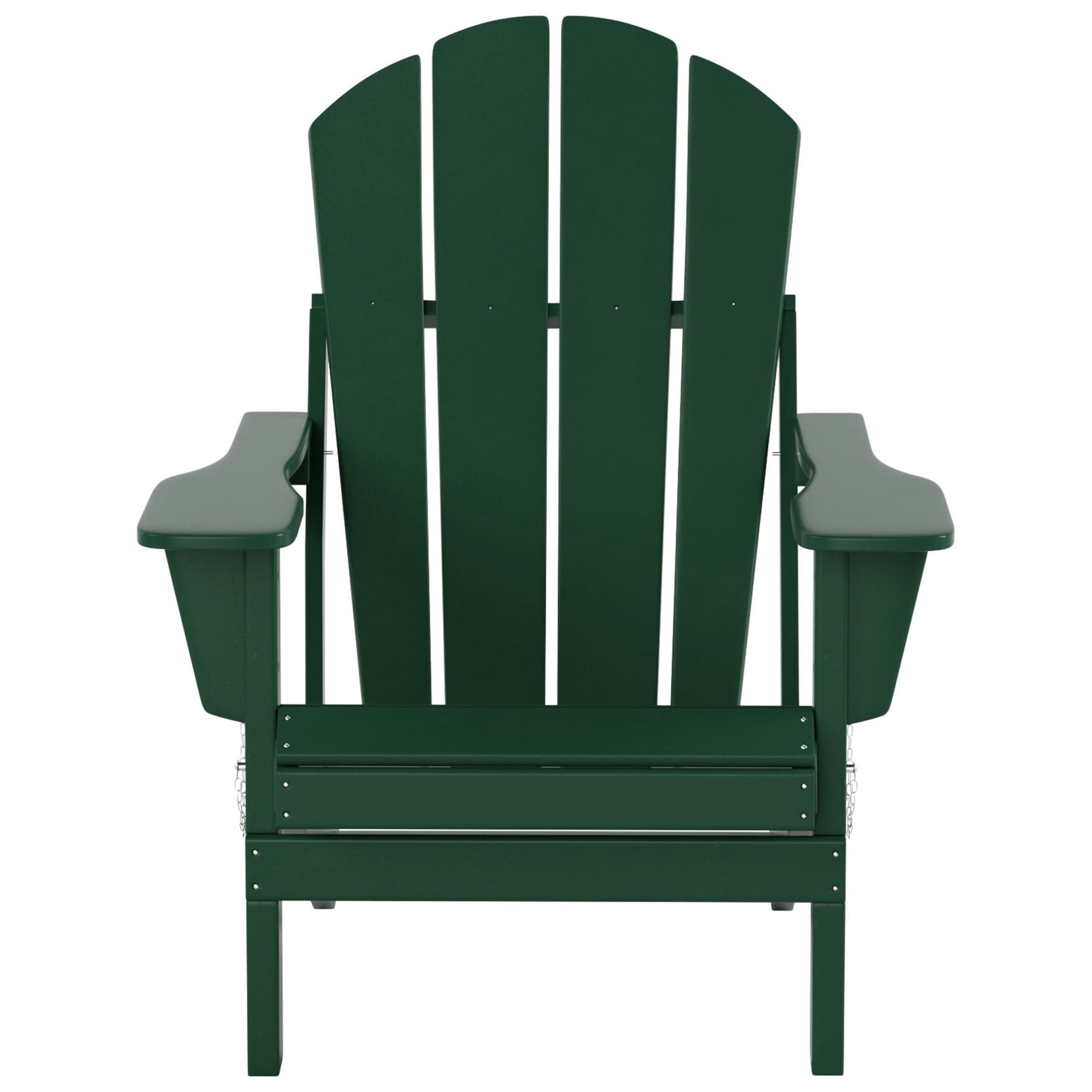 Polytrends  Laguna Hdpe All Weather Outdoor Patio Foldable Adirondack Chair With Side Table (2-Piece Set) Dark Green