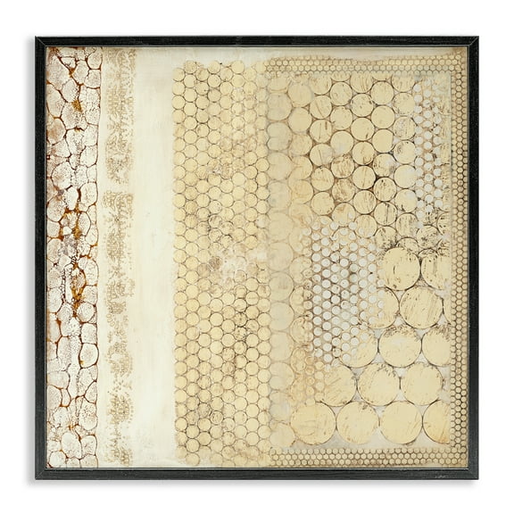 Stupell Industries Rustic Country Geometric Abstract Painting Black Framed Art Print Wall Art, 12 x 12