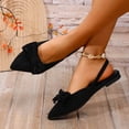 thumbnail image 2 of Xucatan Women's Pointed Toe Flat Sandals with Bow Detail, Breathable Fabric Slingback Flats with Adjustable Strap, Soft Comfortable Walking Shoes for Daily Casual Wear Gift, 2 of 9