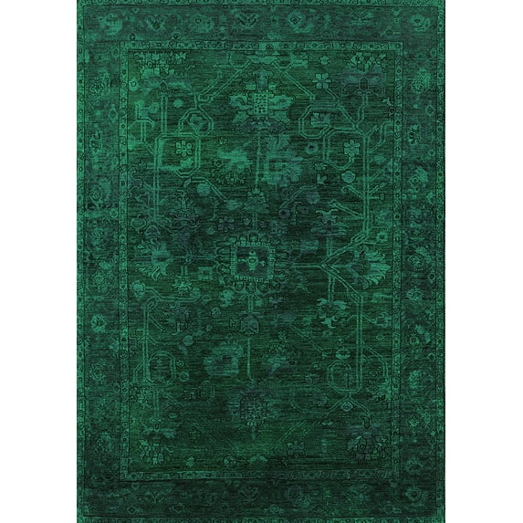 Ahgly Company Indoor Rectangle Persian Green Bohemian Area Rugs, 7' x 9'