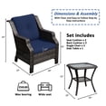 thumbnail image 5 of Meetleisure Outdoor Patio Wicker Chairs Sets, Outdoor Rattan Chairs with Tempered Glass Side Table and Thickened Cushions for Backyard Porch Deck, Metal Rocking Frame, Blue, 5 of 7