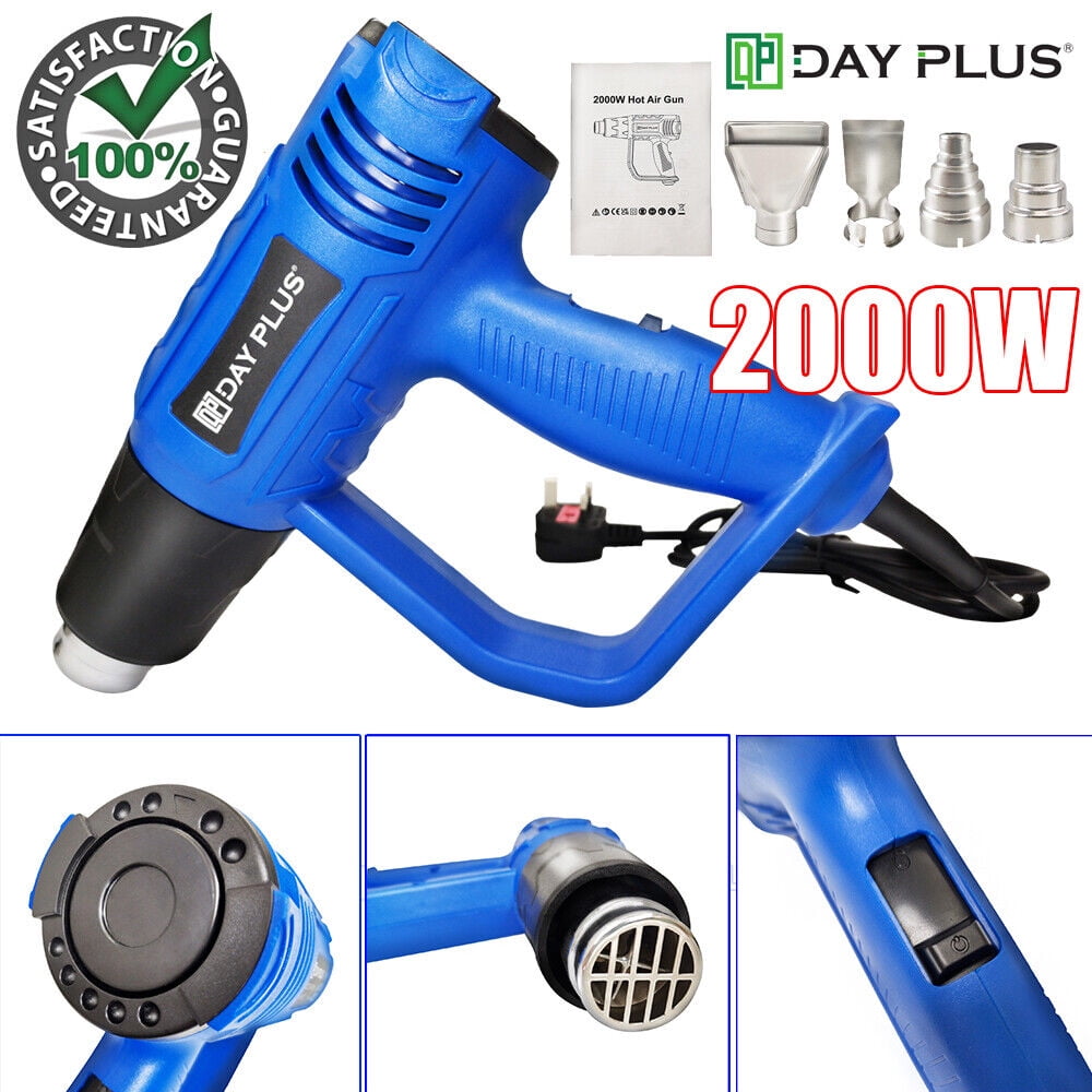 Dayplus 2000W Heat Gun Thermostat Hot Air Gun with 4 Nozzles for Car