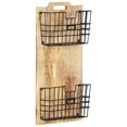 thumbnail image 1 of vidaXL Wall-mounted Magazine Rack 33x10x67 cm Solid Rough Mango Wood, 1 of 5