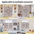 thumbnail image 6 of Blue Boho Vintage Kitchen Curtains 72 Inch Length, Southwestern Ethnic Mexican Flowers Grommet Top Bedroom Living Room Curtains, Light Filtering Cafe Curtain Drapes 2 Panels Set 104''x72'', 6 of 9
