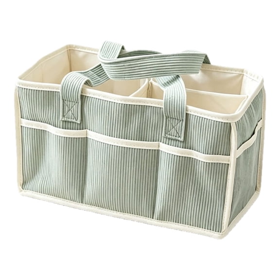 Large Capacity Storage Bag Multi-Functional Tote with Compartments for Diaper Travel Organizer Portable Caddy,15*9.8*7.1in