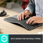 Logitech ERGO Series K860 Wireless Ergonomic Keyboard - Split Keyboard, Wrist Rest - Graphite