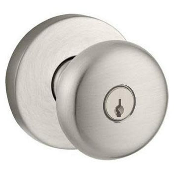 Baldwin En.Rou.Crr Round Single Cylinder Keyed Entry Knob Set - Nickel