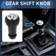 thumbnail image 2 of Unique Bargains 5 Speed Gear Shift Knob, Gearbox Stick Shifter Lever Knob No.2403AJ for Citroen C3 2002-2011 Plastic Faux Leather Black Chrome Silver Tone, 1 Pc, 2 of 6