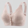 thumbnail image 2 of Women's Solid Color Lace Pattern Front Buckle Non Underwire Tank Top Bra, 2 of 6