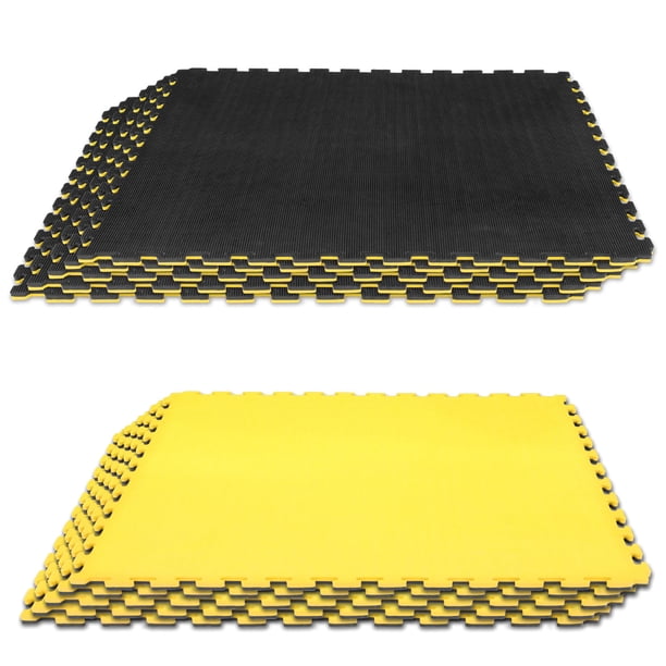Piso Protector De Gimnasio Altera PG-NEAM Tatami Patron T C/10 Pz De 104.5 x 104.5 Cm Color Negro-Amarillo