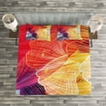 thumbnail image 3 of Ambesonne Retro Quilted Bedspread Set 3 Pcs, Abstract Colorful Natural, King Size, Multicolor, 3 of 3