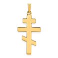 thumbnail image 5 of 14k Yellow Gold Solid Eastern Orthodox Cross Charm Pendant, 5 of 7