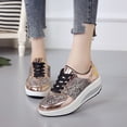 thumbnail image 3 of Zhaomeidaxi Women's Walking Shoes Sequin Lightweight Non Slip Tennis Sneakers Lady Girls Comfort Wedge Platform Athletic Running Shoes, 3 of 8