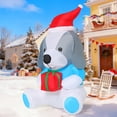 thumbnail image 3 of GOOSH Christmas Inflatables 5 FT Inflatable Dog Wearing Hat with Built-in LEDs, Cute Christmas Blow up Dog Inflatable Christmas Dog Holding Gift Box, Outdoor Christmas Decorations for Xmas Holiday, 3 of 7