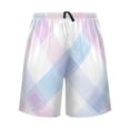 thumbnail image 2 of Men’s Sleep Shorts Relaxed Fit Lounge Pants with Pockets Mens Pajama Loungewear Home Wear Comfort Pastel Pink and Blue Plaid Small, 2 of 7