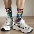 thumbnail image 4 of Uemuo Colorful Flowers Pattern Women's Crew Socks, Soft Durable Breathable Moisture-Wicking with Odor Control Cotton socks, 4 of 9