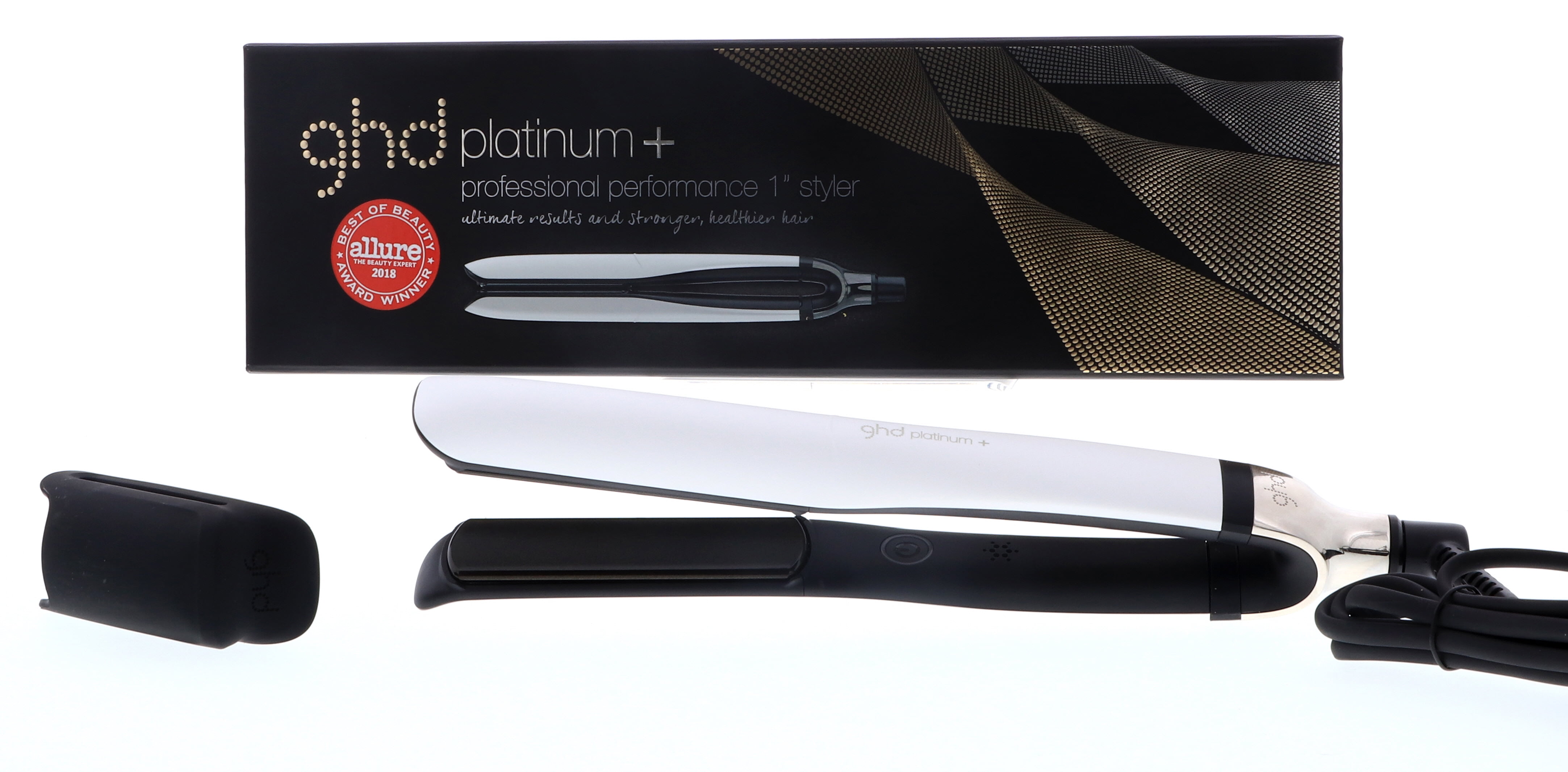 GHD Platinum+ Professional 1-inch Hair Styler, White, with Ultra