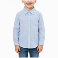 thumbnail image 3 of WXFAZCVU Boys Dress Shirts Kids Lines Long Sleeved Button Down Shirt Versatile Daily Wear Size 3-4 Years, 3 of 4
